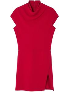 Versace платье мини с драпировкой и разрезом спереди, красный