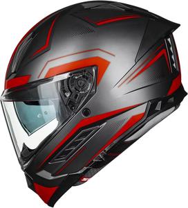 Шлем мотоциклетный ILM DOT MF568 с двойным козырьком, красный / черный