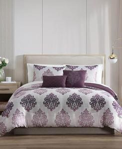 Комплект постельного белья Morado Damask из 9 предметов, размер Queen Macy's, Plum