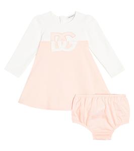 Платье из хлопка baby dg Dolce&Gabbana Kids, розовый