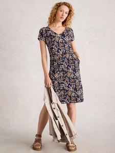 Платье Tallie Leaves в стиле джерси White Stuff, Navy/Multi