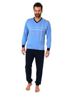 NORMANN Пижама с манжетами и V-образным вырезом - 56309, светло-голубой цвет