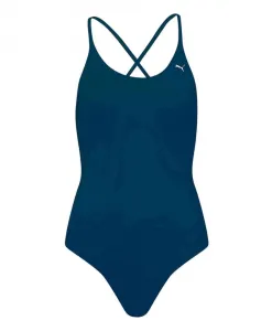 Купальник с V-образным вырезом и перекрестной спинкой Puma, синий
