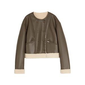 ELLE Короткое пальто Women's Dark Brown