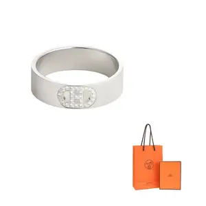 HERMES Белое золото кольца женские silver