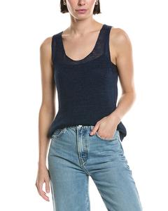 Винс Бичи Льняной топ Vince, синий