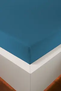 Простыня Bellana на подгонке "размера дыни. 70x140, 90x200, 140x200 или 180x200 см", хлопок, матрасы высотой до 25 см, простыни натяжные потолки и для детей 90-100х200 см, 1 шт., цвет petrol