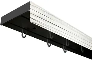 SN DECO GROUP Карниз для штор "Карниз SH с крышкой", 2 направляющие, фиксированный размер 150 см, черный/пепельный