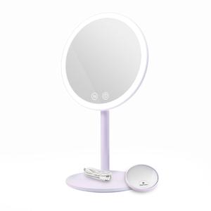 Косметическое зеркало с подсветкой и съемной присоской Emke, фиолетовый