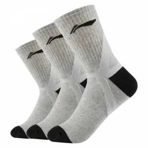 Набор из 3 пар унисекс носков Crew белый LINING, серый