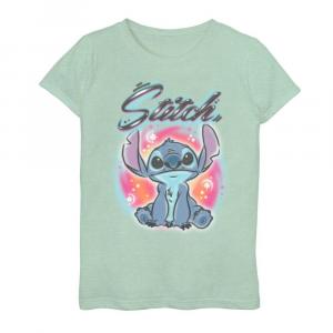Футболка Disney's Lilo & Stitch для девочек 7–16 лет с рисунком вышивки аэрографом, цвет Mint