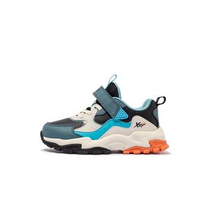 XTEP Износостойкие детские кроссовки с низким верхом, цвет черный, молочный чай, белый/сумеречно-синий