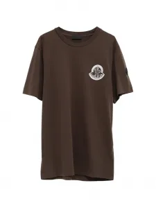 Футболка с нашивкой-логотипом Moncler, коричневый