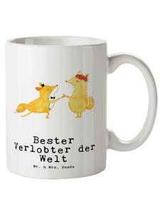 Кружка XL Фокс Лучший жених в мире со Сп... в белом Mr. & Mrs. Panda