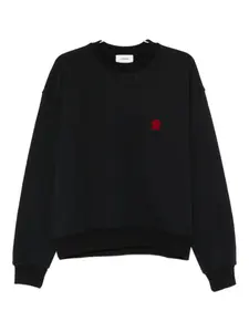 Свитшот с вышивкой и круглым вырезом A PAPER KID, черный