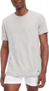 Мужские классические хлопковые майки Tommy Hilfiger с круглым вырезом, упаковка из 3 шт., White, Grey Heather, Navy