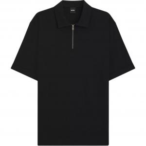 Босс поло с застежкой-молнией HUGO BOSS, черный