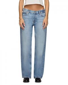 Джинсы с низкой посадкой и прямыми штанинами EB Denim, синий