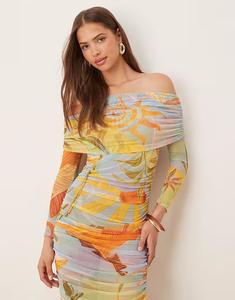 Платье-мидакси Never Fully Dressed со сборками и сетчатым принтом