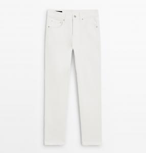 Джинсы Massimo Dutti Mid-rise cropped slim fit, белый