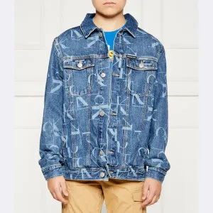 Светящаяся джинсовая куртка классического кроя Calvin Klein, синий