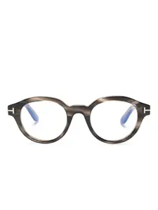 Очки в круглой оправе Tom Ford, коричневый