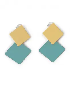 Женские позолоченные дизайнерские серьги-подвески Sohi, blue