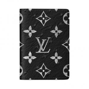 LOUIS VUITTON Кожаный кардхолдер мужской черный
