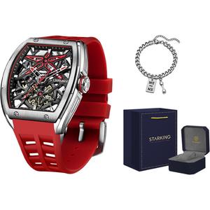 STARKING Часы Opener Collection Automatic Mechanical Movement Rubber Strap Watch Men's Watch Black Dial