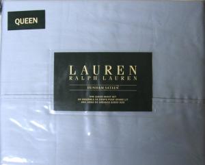 Ralph Lauren Комплект постельного белья Queen (160x200 см) из атласа небесно-голубого цвета