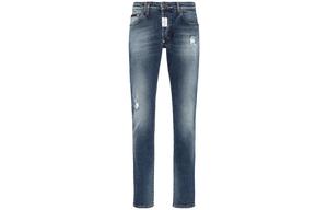 Джинсы прямого кроя с логотипом PHILIPP PLEIN, синий