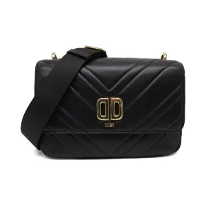 Кожаная сумка через плечо Dkny, черный