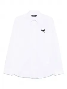 Рубашка с нашивкой-логотипом KARL LAGERFELD, белый