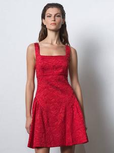 Платье мини клеш Crea Jacquard French Connection, Lipstick Red