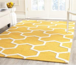 Ковер SAFAVIEH, 244 x 305 см, - коллекция Cambridge - большой - Gold & Ivory, ручной работы из шерсти, марокканский дизайн, идеально для гостиной, спальни, офиса, столовой (CAM146Q)