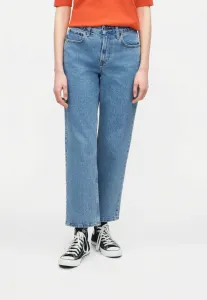 Джинсы прямого кроя в винтажном стиле, средней толщины, с мраморным рисунком. Abercrombie & Fitch, Blue Denim