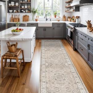 Ковровая дорожка Hy Hao Yun Lai для кухни, 61х305 см, бежевый