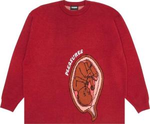 Свитер Pleasures Utero Jaquard Sweater 'Maroon', красный