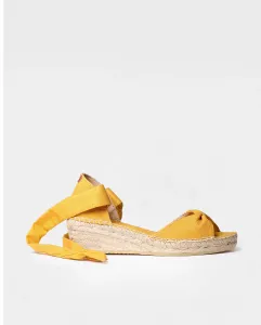 Женские льняные эспадрильи на танкетке с завязками на щиколотке Toni Pons, желтый