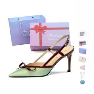 Take the Qin Тонкие каблуки на шпильке 9 см женские зеленые - атласные зеленые 9 см [подарочный набор] (с подарком), цвет Satin Green 9cm[Gift Box Set](Gift Included)