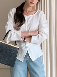 Блузка с закрученным спереди дизайном, женская блузка Doux Belle, цвет White