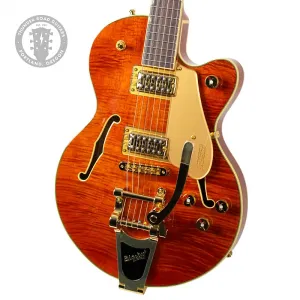 Новая гитара Gretsch Electromatic LTD Flame Okoume Broadkaster Jr. Single-Cut Round Up Оранжевая с USA Full'Trons #CYGC24120407