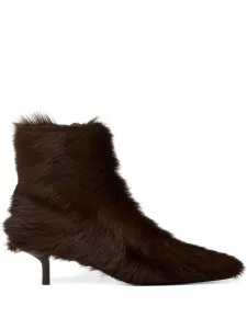 Фактурные ботильоны на каблуке-рюмке Marsèll, коричневый