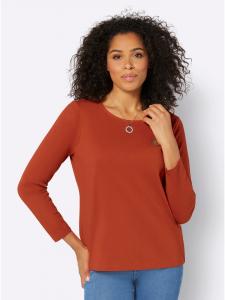 WITT WEIDEN Футболка с длинными рукавами ржаво-красного цвета