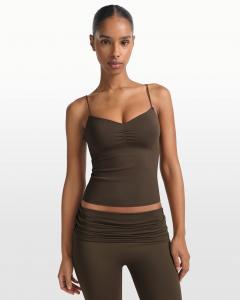 Топ Nike x SKIMS Matte Women's Shirred Tank, коричневый