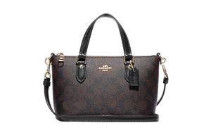 Галерейный холст с кожаной сумкой, плечевая сумка, мини-кроссбоди женская бежевая COACH