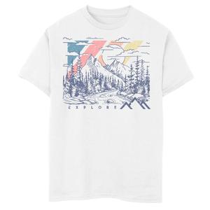 Футболка с рисунком Sun River для мальчиков 8–20 лет Explore Forest Mountains Licensed Character
