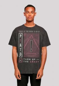 Футболка с принтом PANIC AT THE DISCO TURN UP THE CRAZY F4NT4STIC, черный