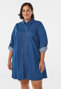 Платье Zizzi KURZESMIT REISSVERSCHLUSS, Blue Denim