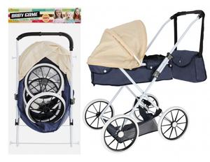 Глубокая металлическая кукольная коляска, темно-синяя MEGA CREATIVE 536570